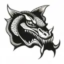 viper head fangs tattoo design idea