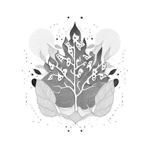 through the unknown quote, nature, leaves tattoo design idea