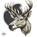 stag head tattoo design idea