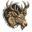 stag head tattoo design idea