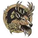 stag head tattoo design idea