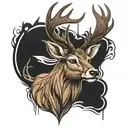 stag head tattoo design idea