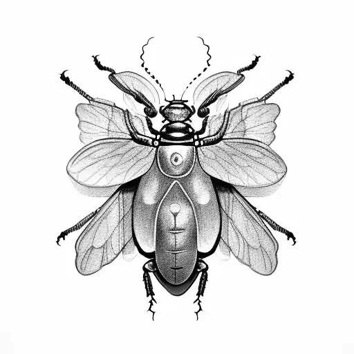 beetle with wings tattoo design idea