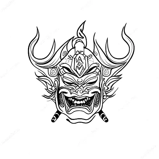 Hannya mask tattoo design idea