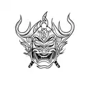Hannya mask tattoo design idea