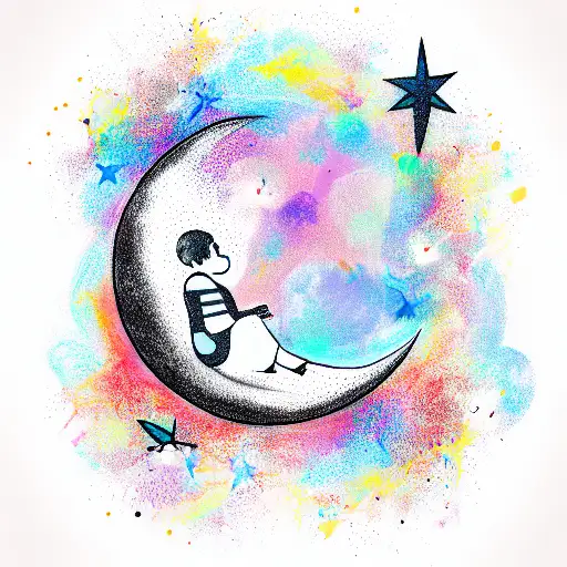 Moon tattoo design idea