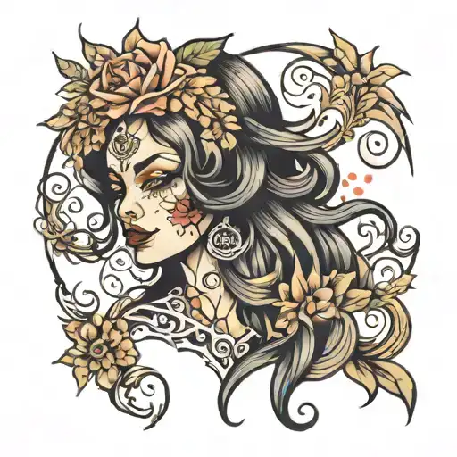 Latina dead tattoo design idea