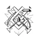 three arrows and bow tattoo design idea