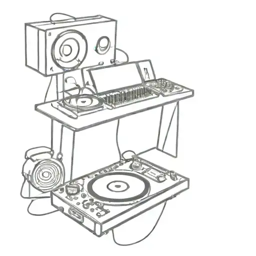 Dj console and something Ibiza related  tattoo design idea