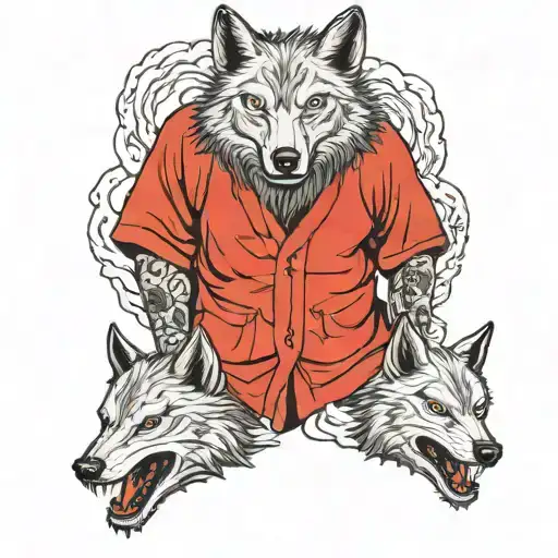 alpha wolf and his pack  tattoo design idea