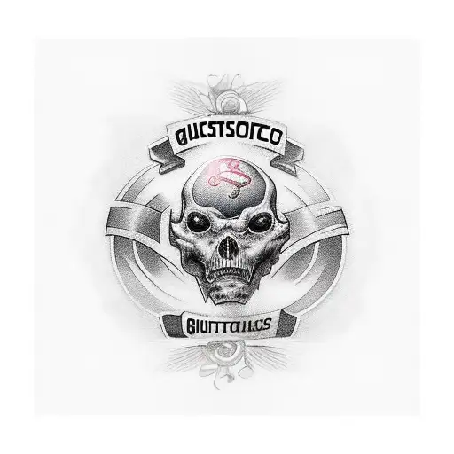 Gustavo name with motorcycle wrapped around it tattoo design idea