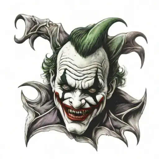 jokers face saying hahaha joker tattoo tattoo design idea