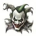 jokers face saying hahaha joker tattoo tattoo design idea