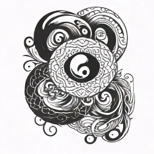 infinity symbol mix yin yang symbol tattoo design idea
