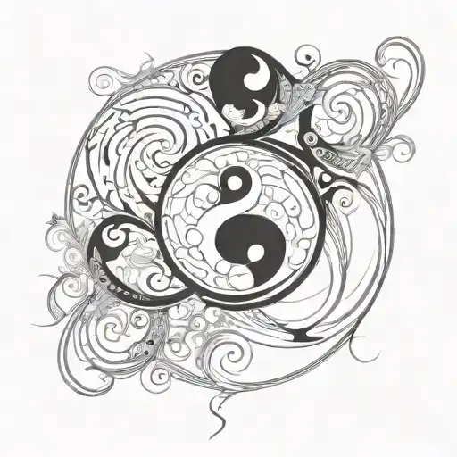 infinity symbol mix yin yang symbol tattoo design idea