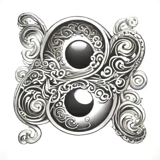 infinity symbol mix yin yang symbol tattoo design idea