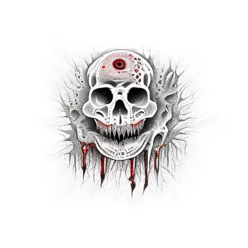 most gruesome and scary filled with agony  tattoo design idea