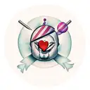 clown avec un coeur sous un œil et un point d'interrogation sous l'autre  tattoo design idea