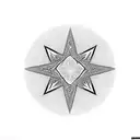 black 5 point star inside circle border tattoo design idea