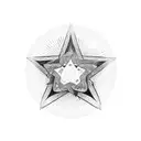 black 5 point star inside circle border tattoo design idea