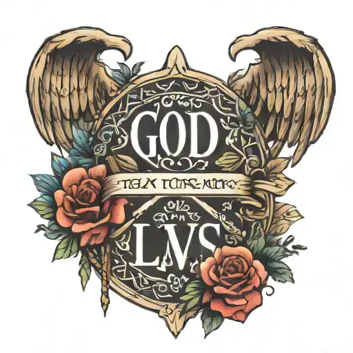 GOD IS GREATER THAN THE HIGHS AND LOWS with word Patience tattoo design idea