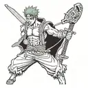 zoro roronoa One piece tattoo design idea