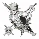 zoro roronoa One piece tattoo design idea