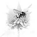 dagger with flowers bees and butterflies  tattoo design idea