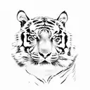 Bengal tiger, with the sign of aries, and a crow. tattoo design idea