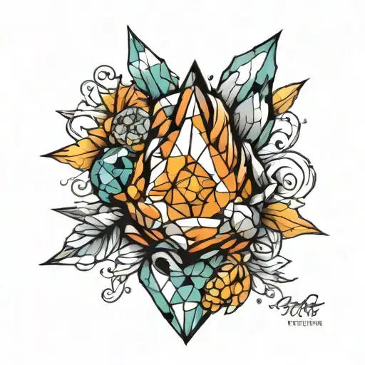 Crystal Mineral Formation tattoo design idea