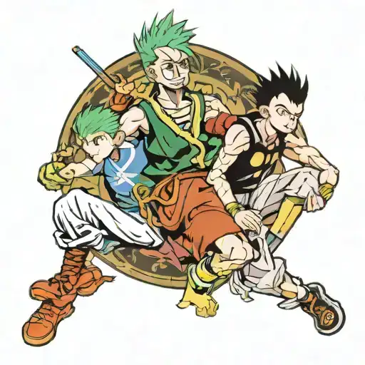 Hunter x Hunter doing concrete work tattoo tattoo design idea
