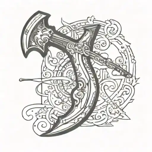 Tattoo related to Dostoevsky's crime and punishment axe tattoo design idea
