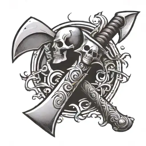  crime and punishment  axe , murder , death , god , tattoo design idea