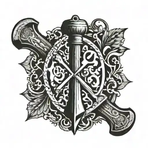 Tattoo related to Dostoevsky's crime and punishment 🪓 axe tattoo design idea