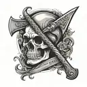  crime and punishment  axe , murder , death , god , tattoo design idea