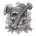  crime and punishment  axe , murder , death , god , tattoo design idea