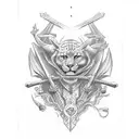 strength tarot card tattoo design idea