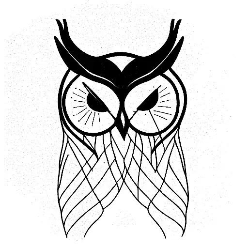 willow tree with an owl tattoo design idea