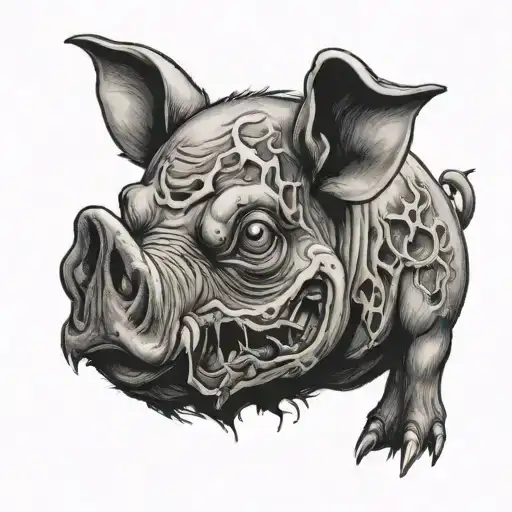 Zombie Pig tattoo design idea