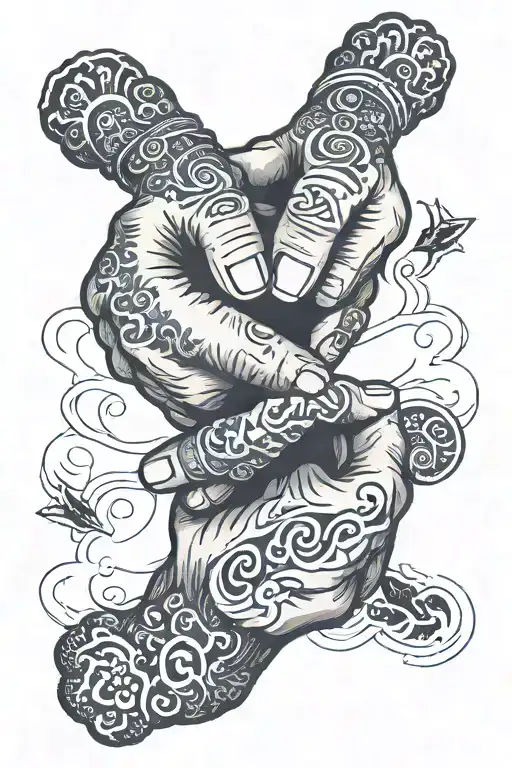 clenched fist bump tattoo design idea
