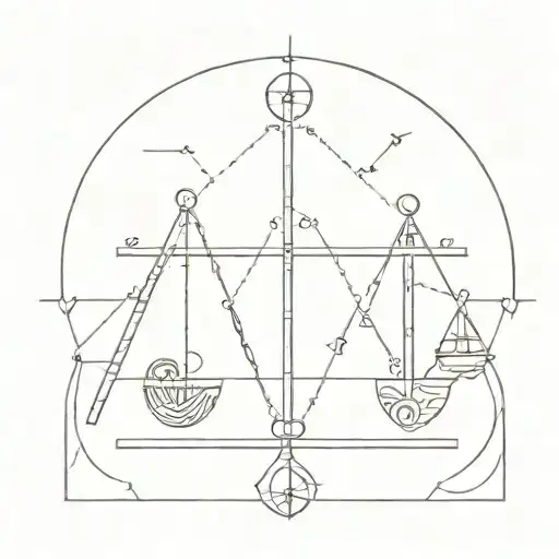 An intricate design combining economic graphs and legal symbols in a balanced composition tattoo design idea