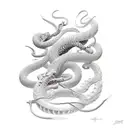 spiney bush viper and monkey plant tattoo design idea