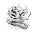 spiney bush viper and monkey plant tattoo design idea