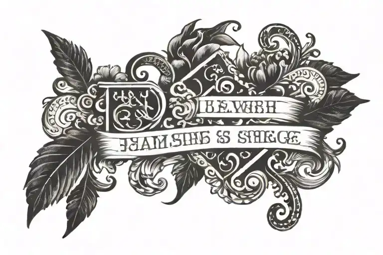 Psalm 23:4 bold written tattoo design idea