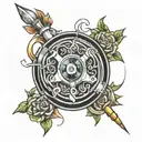 russian roulette wheel tattoo design idea