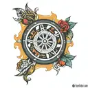 russian roulette wheel tattoo design idea