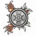 russian roulette wheel tattoo design idea