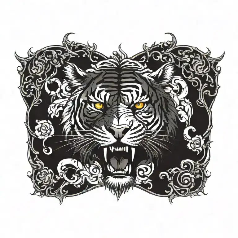 Pectoral Tiger Inspired tattoo design idea