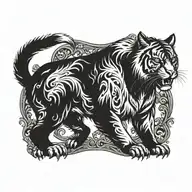 Pectoral Tiger Inspired tattoo design idea