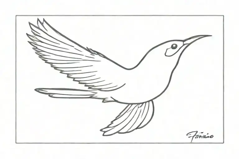 bird in flight tattoo design idea